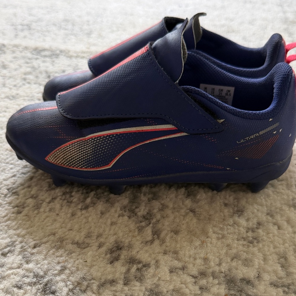 Puma Kids Navy and Pink Soccer Cleats- Ultra